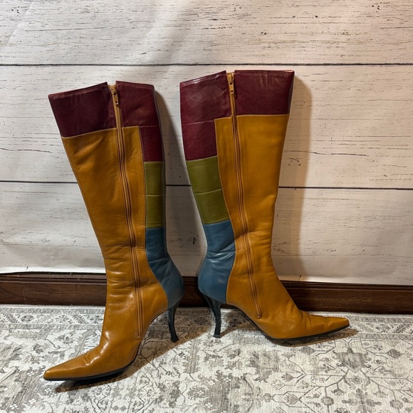 Women’s JM Multicolor Leather Heeled Boots EU size 41 or US 10.5 - Picture 3 of 10
